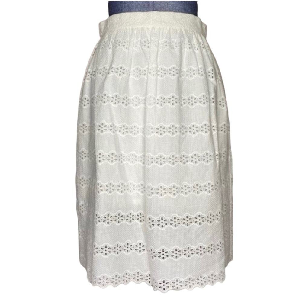 NWT Daniel Cremieux white overlay midiskirt sz 4 women new with tags